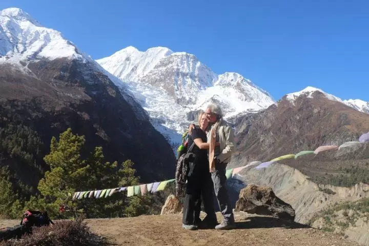 Day hiking trail from Manang during Annapurna Circuit Trek